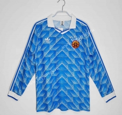 Retro Version 1988 East Germany Blue LS Thailand Soccer Jersey AAA-C1046