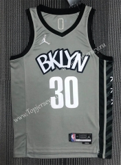 75th Anniversary Jordan Limited Edition Brooklyn Nets Gray #30 NBA Jersey-311