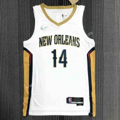 75th Anniversary New Orleans Pelicans White #14 NBA Jersey-311