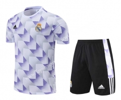 2022-2023 Real Madrid White&Purple Thailand Training Soccer Uniform-4627