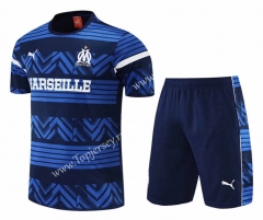 2022-2023 Olympique de Marseille Royal Blue Thailand Training Soccer Uniform-4627