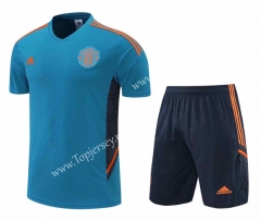 2022-2023 Manchester United Blue Thailand Training Soccer Uniform-4627