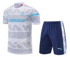 2022-2023 Olympique de Marseille Gray&White Thailand Training Soccer Uniform-4627