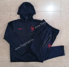 2022-2023 France Royal Blue Thailand Soccer Jacket Uniform With Hat-815
