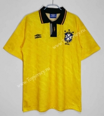 Retro Version 91-93 Brazil Home Yellow Thailand Soccer Jersey AAA-C1046