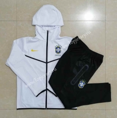 2022-2023 Brazil White Thailand Soccer Jacket Uniform With Hat-815