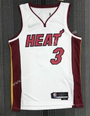 75th Anniversary Miami Heat White #3 NBA Jersey-311