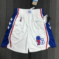 75th Anniversary Philadelphia 76ers White NBA Shorts-311