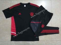 2022-2023 Bayern München Black Short-sleeved Thailand Soccer Tracksuit-815