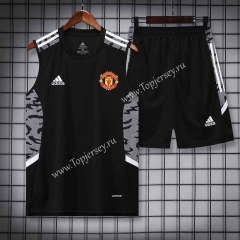 2022-2023 Manchester United Black Thailand Soccer Vest Uniform-418