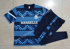 2022-2023 Olympique de Marseille Blue Short-sleeved Thailand Soccer Tracksuit-815