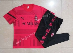 2022-2023 AC Milan Red Thailand Short-sleeved Tracksuit-815