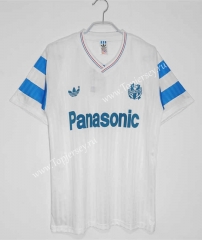 Retro Version 1990 Olympique de Marseille Home White Thailand Soccer Jersey AAA-C1046