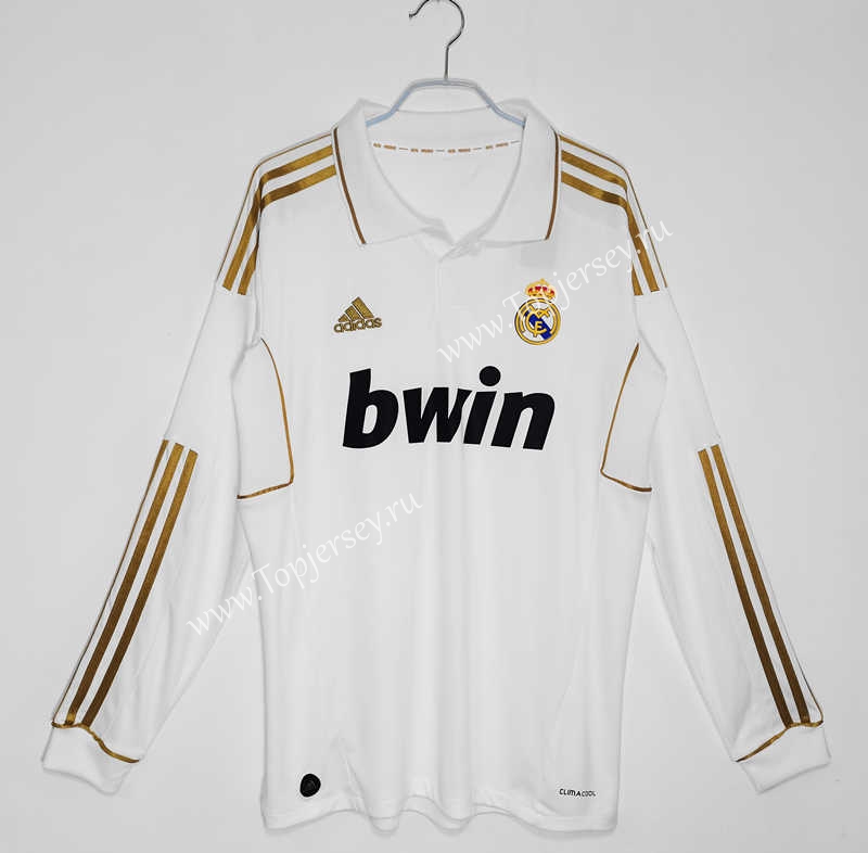 Wat karton Positief Retro Version 11-12 Real Madrid Home White LS Thailand Soccer Jersey  AAA-C1046,Real Madrid