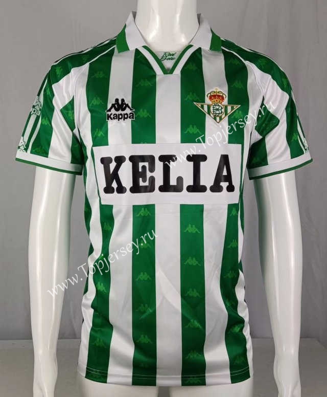 Retro Version  Real Betis White&Green Thailand Soccer Jersey