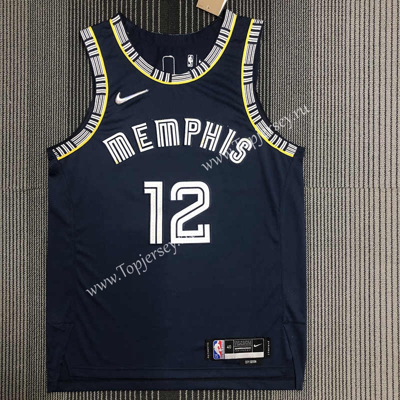 2021-2022 City Edition Memphis Grizzlies Black #12 NBA Jersey-311