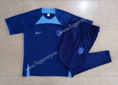 2022-2023 Atletico Madrid Camouflage Blue Short-sleeved Thailand Soccer Tracksuit-815