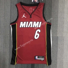 75th Anniversary Jordan Miami Heat Maroon #6 NBA Jersey-311