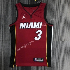 75th Anniversary Jordan Miami Heat Maroon #3 NBA Jersey-311
