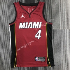 75th Anniversary Jordan Miami Heat Maroon #4 NBA Jersey-311