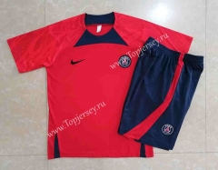 2022-2023 Paris SG Red Short-sleeved Thailand Soccer Tracksuit With Hat-815