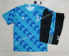 2022-2023 Juventus Blue Short-sleeved Thailand Soccer Tracksuit-815