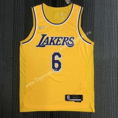 AU Player Version Los Angeles Lakers Yellow #6 NBA Jersey-311