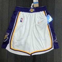 75th Anniversary Los Angeles Lakers White NBA Shorts-311