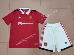 2022-2023 Manchester United Home Red Soccer Uniform-718