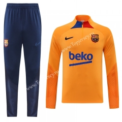 2022-2023 Barcelona Orange Thailand Soccer Tracksuit -LH