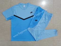 2022-2023 Nike Blue Short-Sleeved Thailand Soccer Tracksuit-815