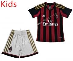 Retro Edition 13-14 AC Milan Home Red&Black Kids/Youth Soccer Uniform-C1046