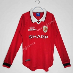 Retro Version 99-00 Manchester United Home Red LS Thailand Soccer Jersey AAA-C1046