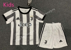 2022-2023 Juventus Home Black&White Kids/Youth Soccer Uniform-GB