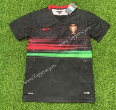 Retro Version 15-16 Portugal Away Black Thailand Soccer Jersey AAA-305