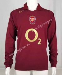 Retro Version 05-06 Arsenal Home Red Thailand LS Soccer Jersey AAA-503