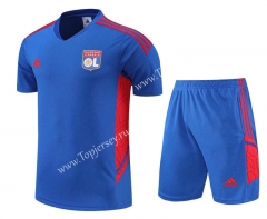 2022-2023 Olympique Lyonnais Blue Thailand Training Soccer Uniform-4627