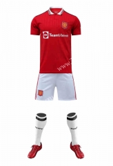 ( Without Brand Logo )2022-2023 Manchester United Home Red Soccer Uniform-9031