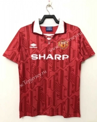 Retro Version 92-94 Manchester United Home Red Thailand Soccer Jersey AAA-811