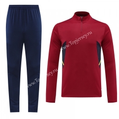 Maroon Thailand Soccer Tracksuit-LHB02
