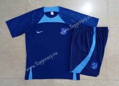 2022-2023 Atletico Madrid Camouflage Blue Short-sleeved Thailand Soccer Tracksuit-815