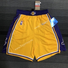 75th Anniversary Los Angeles Lakers Yellow NBA Shorts-311