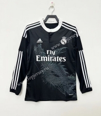 Retro Version 14-15 Real Madrid 2nd Away Black LS Thailand Soccer Jersey AAA-811