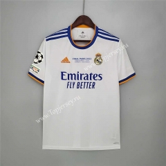 （S-4XL）2021-2022 Champions League Real Madrid Home White Thailand Soccer Jersey AAA