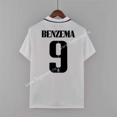 （S-4XL）2022-2023 Real Madrid Home White  (BENZEMA  #9) Thailand Soccer Jersey AAA