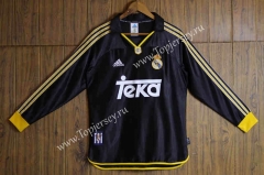 Retro Version 98-00 Real Madrid Away Black LS Thailand Soccer Jersey AAA-SL