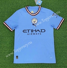 (S-4XL) 2022-2023 Manchester City Home Blue Thailand Soccer Jersey AAA-403