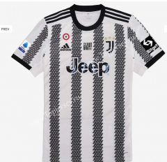 ( S-4XL) With Patch Version 2022-2023 Juventus Home Black&White Thailand Soccer Jersey AAA