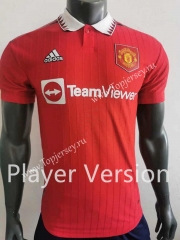 Player Version 2022-2023 Correct Version Manchester United Home Red Thailand Soccer Jersey AAA-518