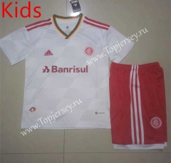 2022-2023 Brazil SC Internacional Away White Kids/Youth Soccer Uniform-507